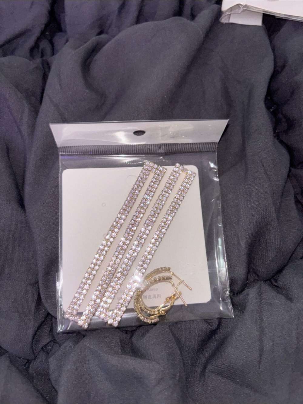 Gold and Clear Crystal Dangle Earrings - Elegant Women's Jewelry
